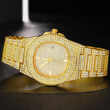 New Hip Hop Iced Out Square Simulated Diamonds Watch - Sparkling Quartz Fashion Classic Watches - The Jewellery Supermarket